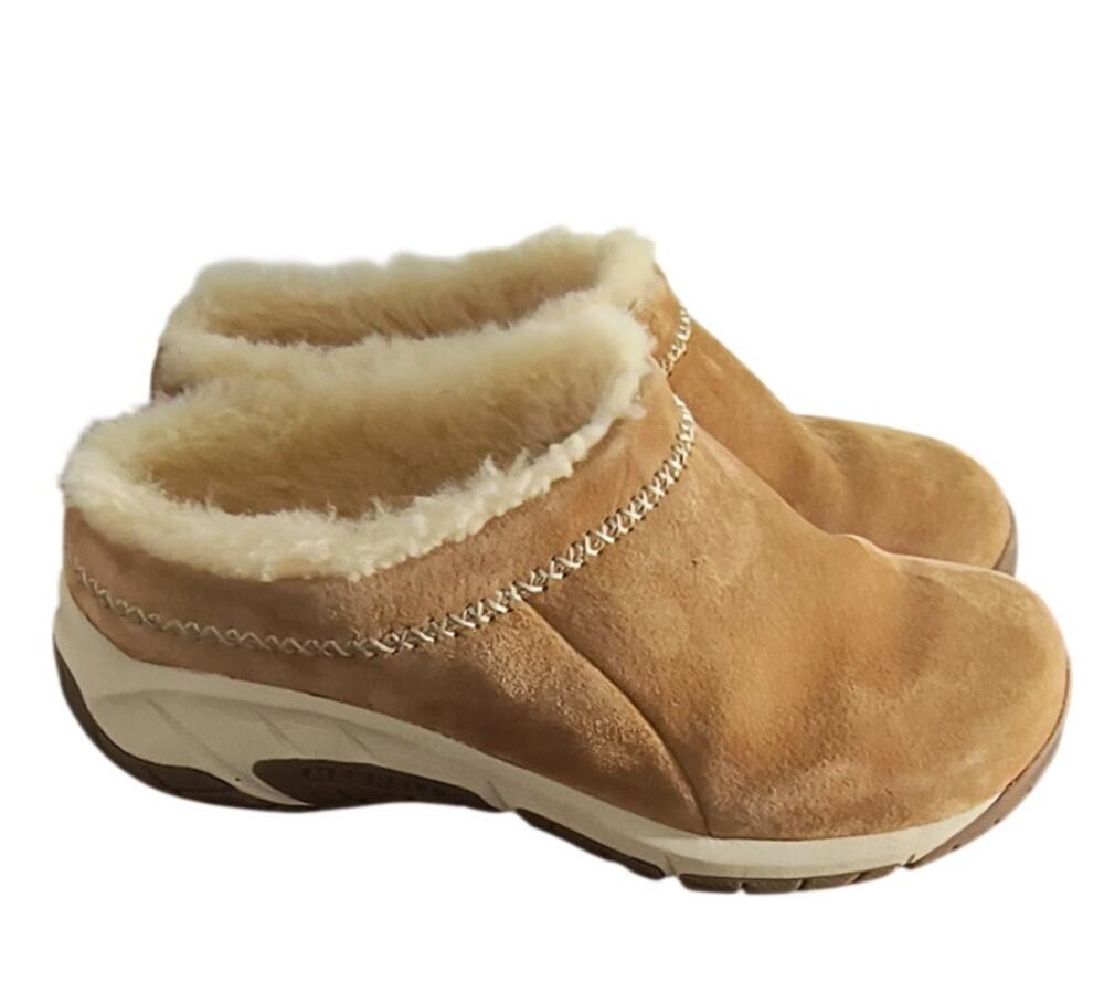 Merrell Encore Ice Women's Size 9.5 Suede Fleece-Lined Slip-On Clogs Mules
